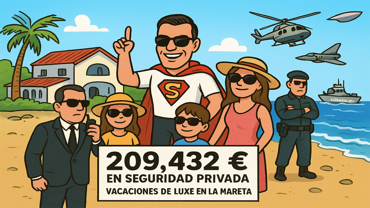 Blindaje VIP para vacances de lujo: Sánchez gasta 209 000 € en seguridad… mientras la gente quema el sueldo en la playa Blindaje VIP para vacances de lujo: Sánchez gasta 209 000 € en seguridad… mientras la gente quema el sueldo en la playa