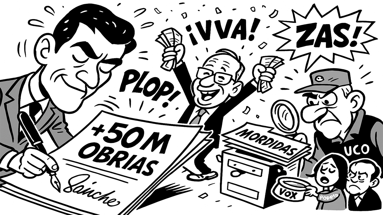 ¡Sánchez firma y engorda la fiesta! +50 millones en obras que tragaron mordidas de la trama Cerdán ¡Sánchez firma y engorda la fiesta! +50 millones en obras que tragaron mordidas de la trama Cerdán